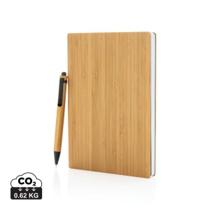 Set carnets de notes A5 et stylo en bambou 2