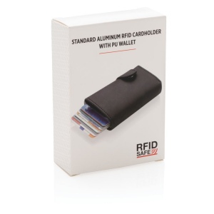 Porte-cartes anti RFID en aluminium et PU 12