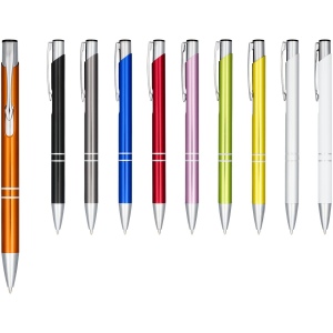 Stylo bille rétractable en aluminium anodisé Moneta (encre noire) 20
