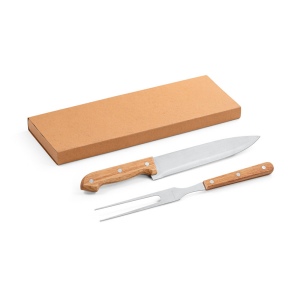 SALSA. Ensemble de 2 pièces pour barbecue en bambou et acier inoxydable 2