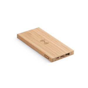 FITCH. Power bank 5 000 mAh avec chargeur sans fil 5W en bambou 2