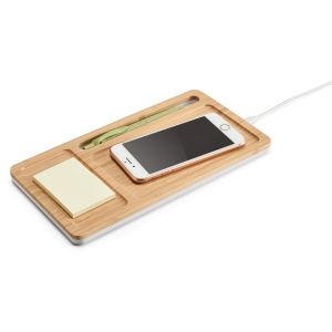 MOTT. Organiseur de bureau avec chargeur sans fil 15W en bambou et ABS 3