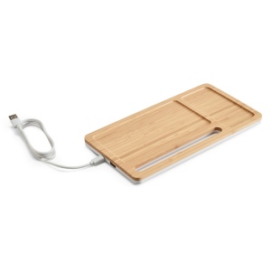 MOTT. Organiseur de bureau avec chargeur sans fil 15W en bambou et ABS 2