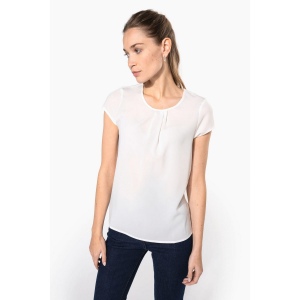 Blouse crêpe manches courtes femme