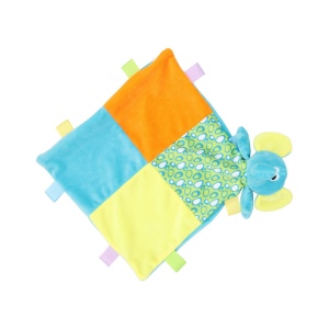 Doudou plat multicolore éléphant 2