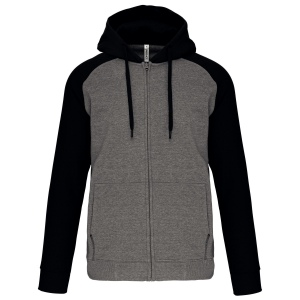 Veste molleton zippée capuche bicolore unisexe 2