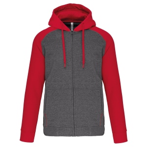 Veste molleton zippée capuche bicolore unisexe 4