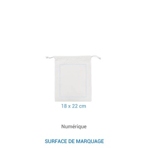 Pochon coton FIDJI M 155 - Blanc 2