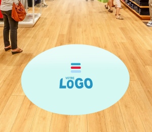 Sticker de sol brillant ROND/CARRE blanc 2