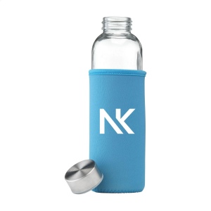 Fine bouteille d'eau étanche, en verre sodocalcique avec un capuchon à vis en acier inoxydable 9