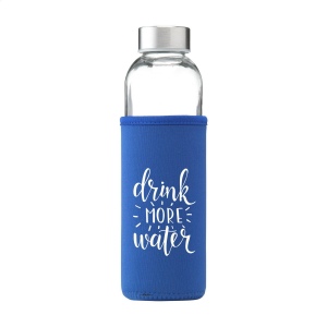 Fine bouteille d'eau étanche, en verre sodocalcique avec un capuchon à vis en acier inoxydable 3