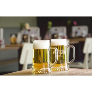 Bock de bière très grand en verre avec anse 3