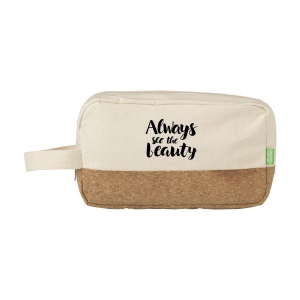 Trousse de toilette en matériaux naturels : toile organique et liège 5