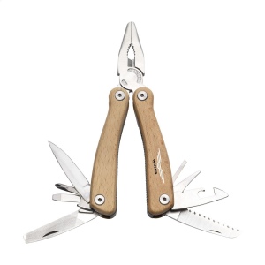 Pince polyvalente compacte en acier inoxydable avec un manche en bois en hêtre 3