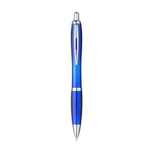 Stylo à bille à encre bleue avec un corps de couleur transparente, fabriqué en PET 100% recyclé 8