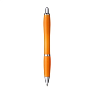 Stylo à bille à encre bleue avec un corps de couleur transparente, fabriqué en PET 100% recyclé 18