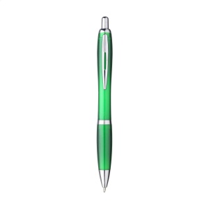 Stylo à bille à encre bleue avec un corps de couleur transparente, fabriqué en PET 100% recyclé 9