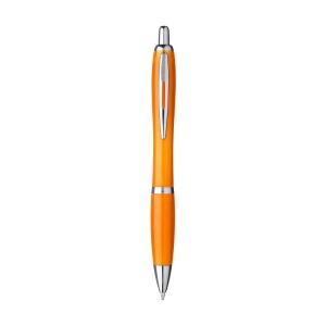 Stylo à bille à encre bleue avec un corps de couleur transparente, fabriqué en PET 100% recyclé 12