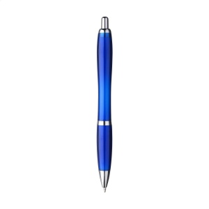 Stylo à bille à encre bleue avec un corps de couleur transparente, fabriqué en PET 100% recyclé 14