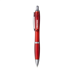 Stylo à bille à encre bleue avec un corps de couleur transparente, fabriqué en PET 100% recyclé 7