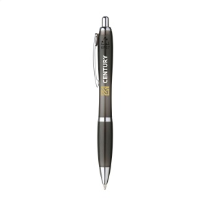 Stylo à bille à encre bleue avec un corps de couleur transparente, fabriqué en PET 100% recyclé 4