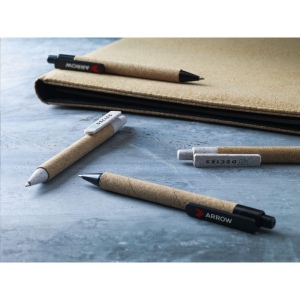 Stylo à bille à encre bleue avec un support en liège 12