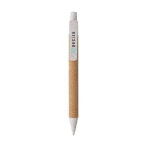 Stylo à bille à encre bleue avec un support en liège 2
