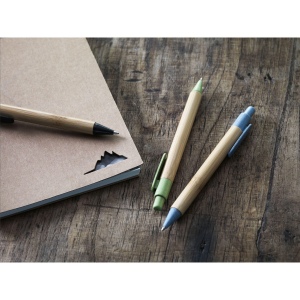 Stylo à bille à encre bleue avec un support en bambou 19
