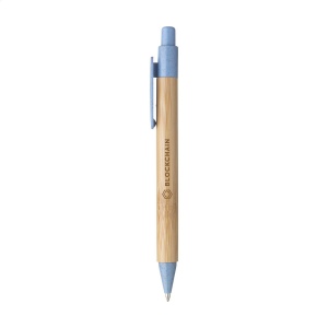 Stylo à bille à encre bleue avec un support en bambou 12