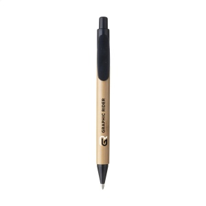 Stylo à bille à encre bleue avec un support en bambou