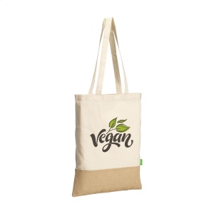 Sac shopping en coton 100% biologique (160 g/m²) combiné à de la toile de jute robuste 3