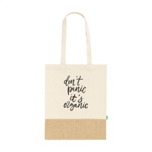 Sac shopping en coton 100% biologique (160 g/m²) combiné à de la toile de jute robuste 4