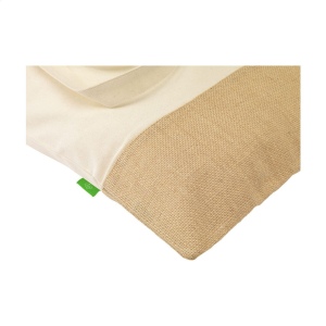Sac shopping en coton 100% biologique (160 g/m²) combiné à de la toile de jute robuste 5