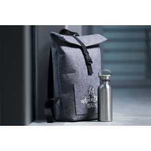Sac à dos «&amp;nbsp;roll-top&amp;nbsp;» robuste et pratique en RPET feutre 8