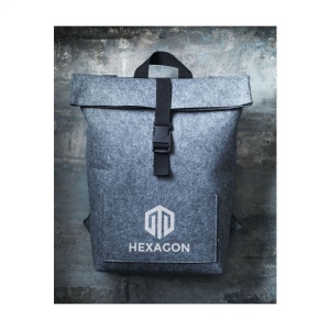 Sac à dos «&amp;nbsp;roll-top&amp;nbsp;» robuste et pratique en RPET feutre 10
