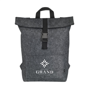Sac à dos «&amp;nbsp;roll-top&amp;nbsp;» robuste et pratique en RPET feutre 3