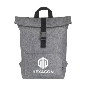 Sac à dos «&amp;nbsp;roll-top&amp;nbsp;» robuste et pratique en RPET feutre 2