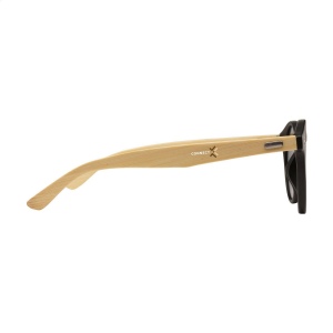 Lunettes de soleil tendances, avec une monture ronde noire matte, des branches en bambou, des verres noirs qui assurent une protection UV 400 (selon les normes européennes) 5