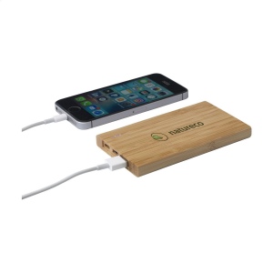 Batterie externe compacte, en bambou naturel certifié FSC 100%, avec une batterie lithium-polymère intégrée (4000 mAh) 3