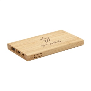 Batterie externe compacte, en bambou naturel certifié FSC 100%, avec une batterie lithium-polymère intégrée (4000 mAh) 5