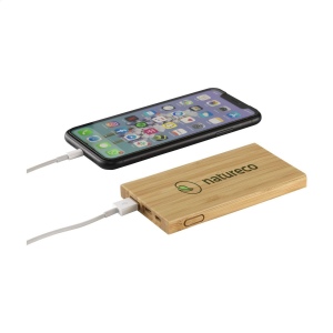 Batterie externe compacte, en bambou naturel certifié FSC 100%, avec une batterie lithium-polymère intégrée (4000 mAh) 6