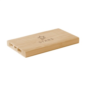Batterie externe compacte, en bambou naturel certifié FSC 100%, avec une batterie lithium-polymère intégrée (4000 mAh) 2