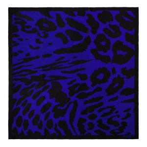 Foulard soie Lina Bright Blue & Black