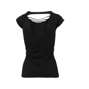 Tee-shirt femme dos lacéré 4