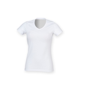 Tee-shirt stretch col V femme 3