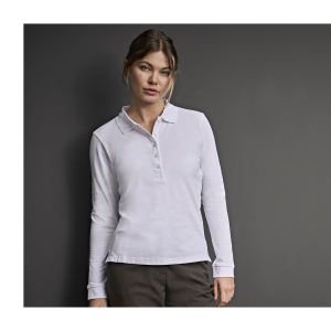 Polo stretch manches longues femme