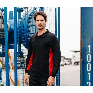 POLO BICOLORE MANCHES LONGUES