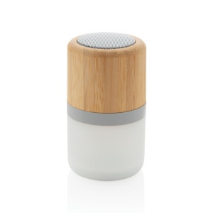 Enceinte 3W en bambou avec lumière d'ambiance 3