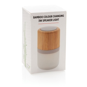 Enceinte 3W en bambou avec lumière d'ambiance 13
