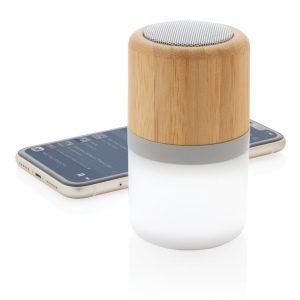 Enceinte 3W en bambou avec lumière d'ambiance 4